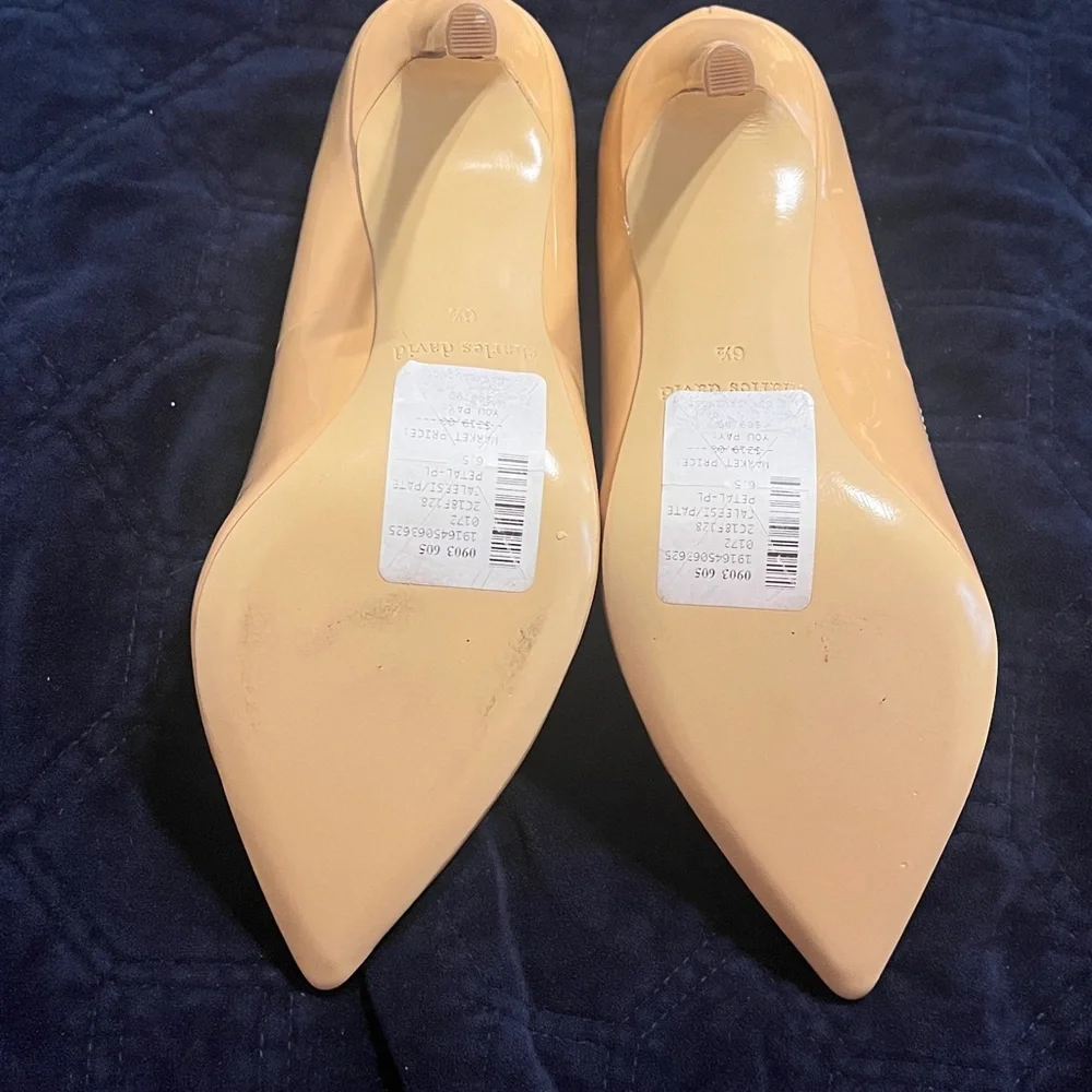 Charles David Nude Yellow Heels